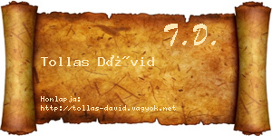 Tollas Dávid névjegykártya